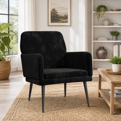 Black Velvet Armchair for Cozy Living Room Moments