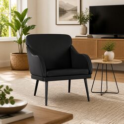 Practical Black Faux Leather Armchair for Cozy Spaces