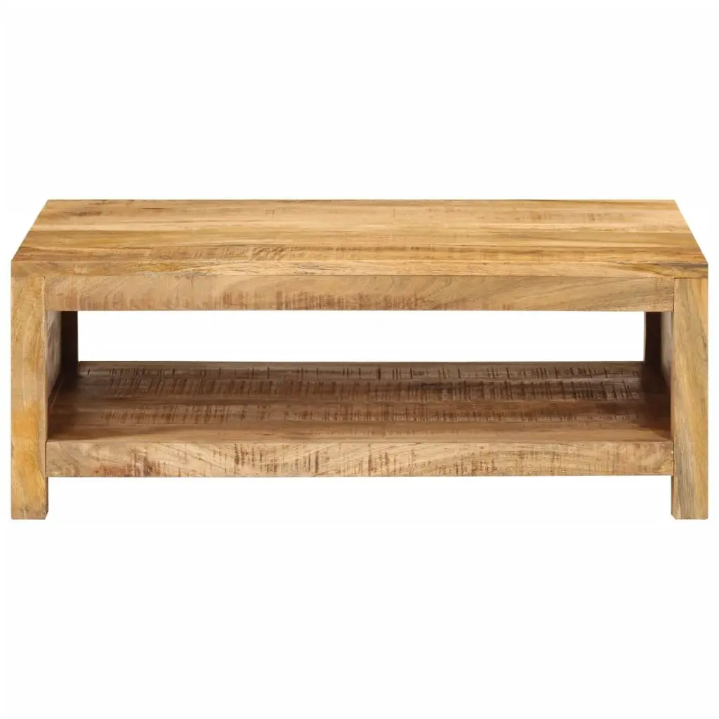 Coffee Table Solid Mango Wood 80x55x30 cm Brown with Storage Compartment