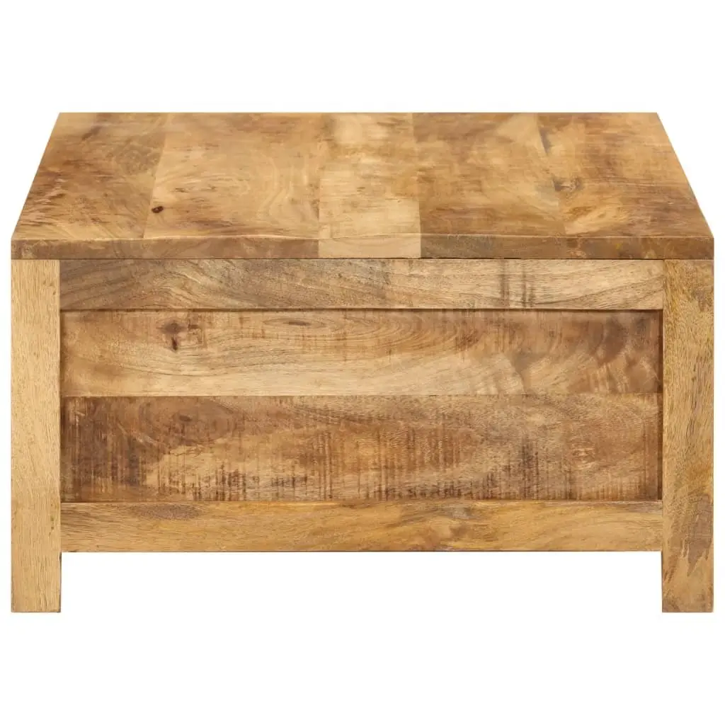Coffee Table Solid Mango Wood 80x55x30 cm Brown with Storage Compartment