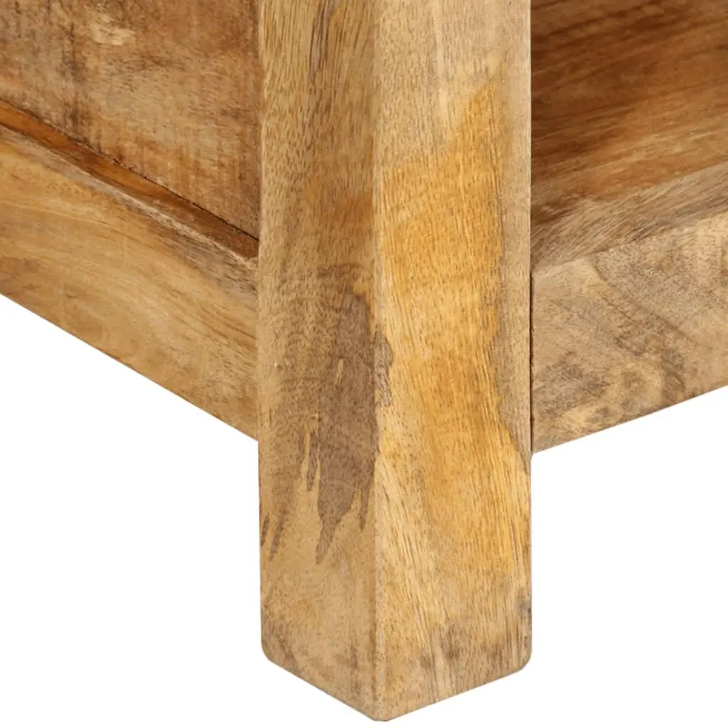 Coffee Table Solid Mango Wood 80x55x30 cm Brown with Storage Compartment