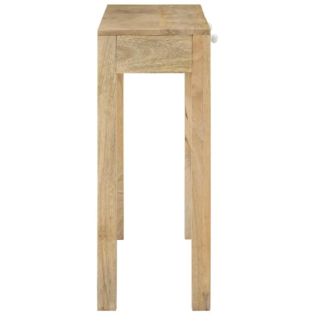 Console Table Solid Mango Wood 110cm Brown 2 Drawer Storage Entryway