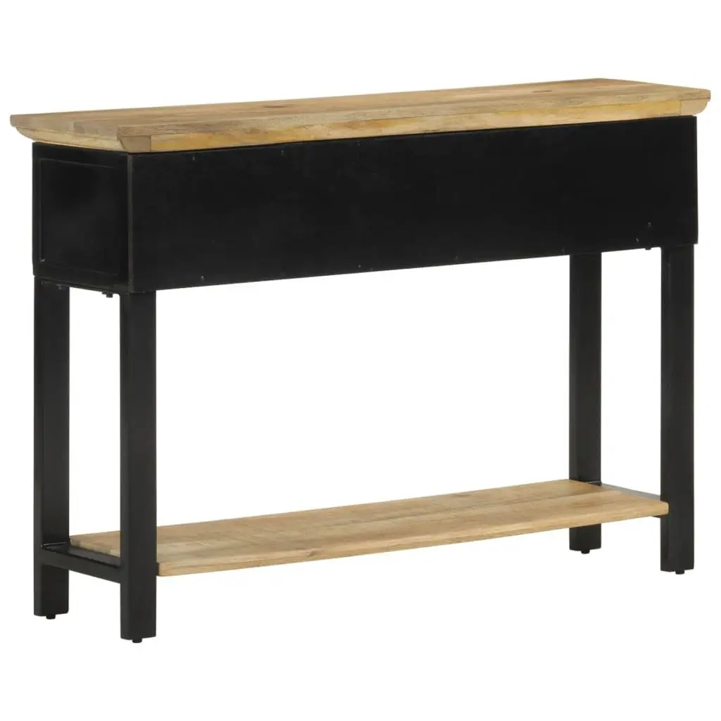 Console Table Solid Mango Wood 110cm x 30cm x 75cm Brown 2 Drawers Shelf Modern Storage Entryway