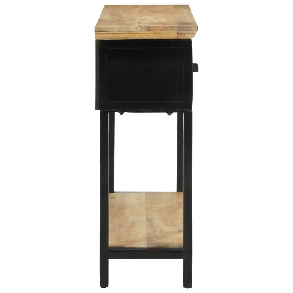 Console Table Solid Mango Wood 110cm x 30cm x 75cm Brown 2 Drawers Shelf Modern Storage Entryway