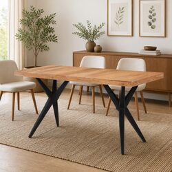 Black Industrial Dining Table 140x70x76cm