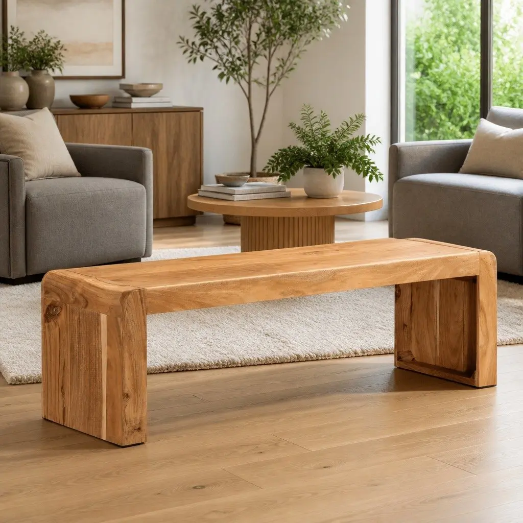 TV Stand Rustic Style Solid Acacia Wood 110x33x33 cm Brown Living Room Media Unit
