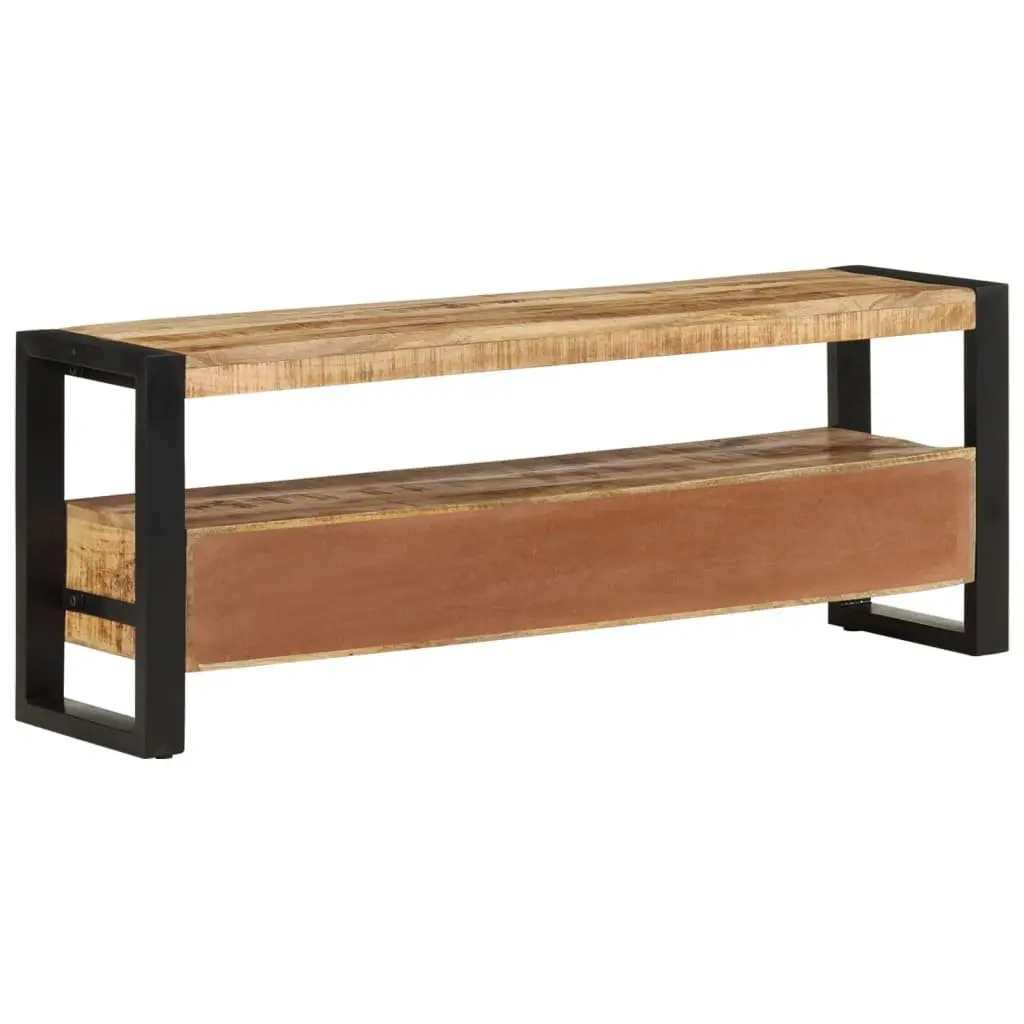 Solid Wood TV Cabinet Mango 120x30x45 cm Brown Media Storage Unit Drawers