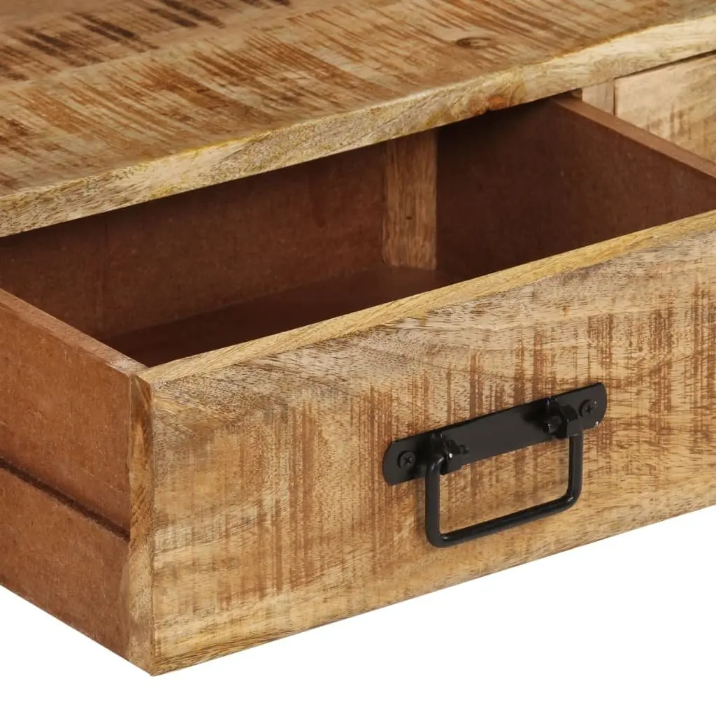 Solid Wood TV Cabinet Mango 120x30x45 cm Brown Media Storage Unit Drawers