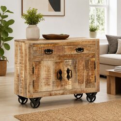 Practical Mango Wood Sideboard for Home Use 80x30x65 cm