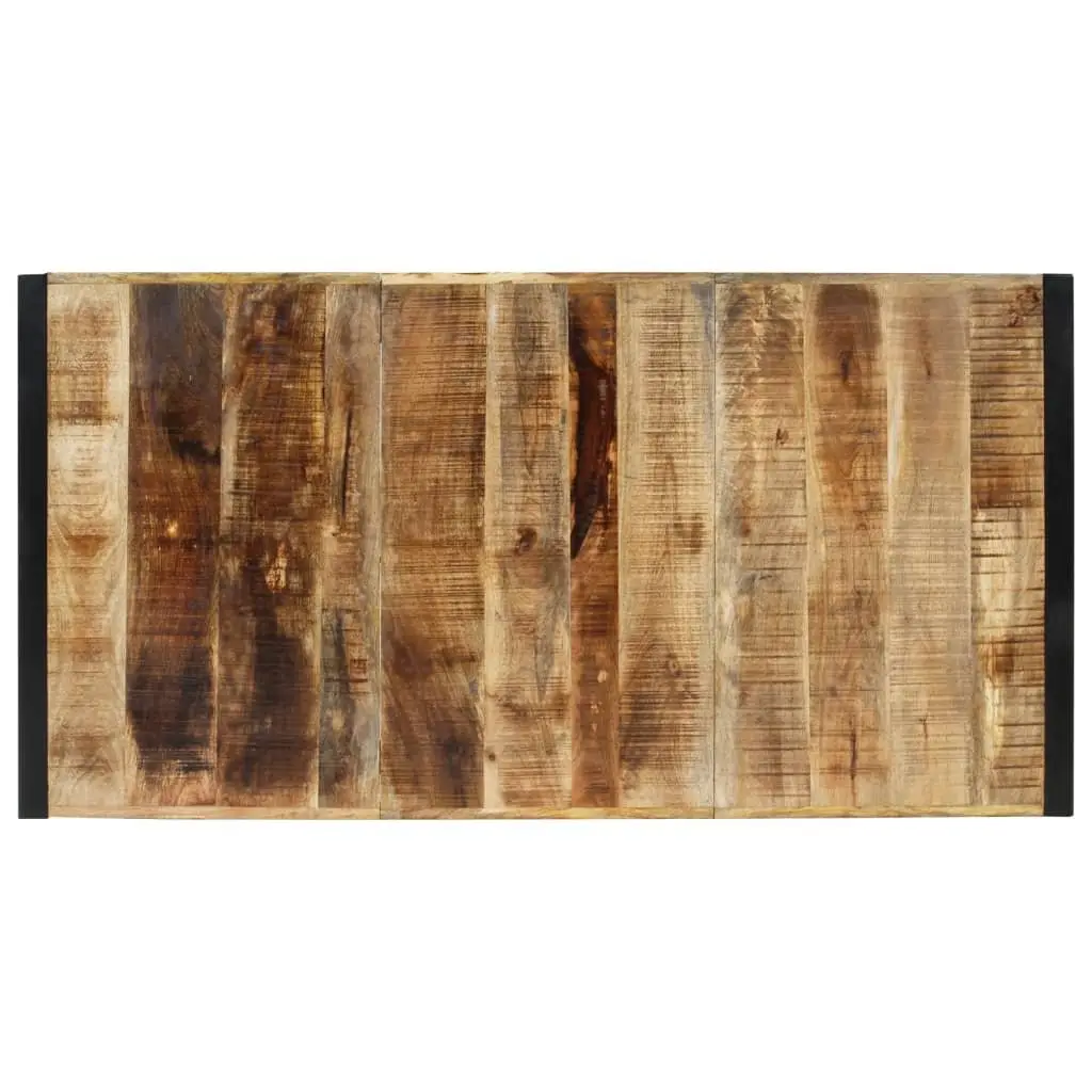 Dining Table Solid Mango Wood 175x90x76 cm Brown Metal Frame