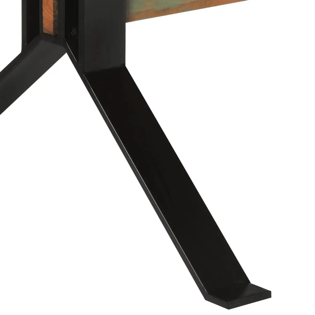 Dining Table Vintage Brown Solid Reclaimed Wood 180x90x73cm Metal Frame Kitchen