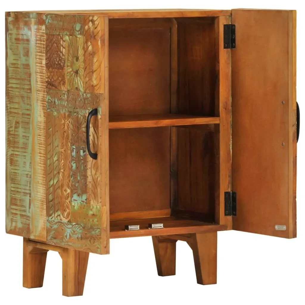 Hand Carved Wooden Sideboard Cabinet Reclaimed Wood Storage Accent Furniture