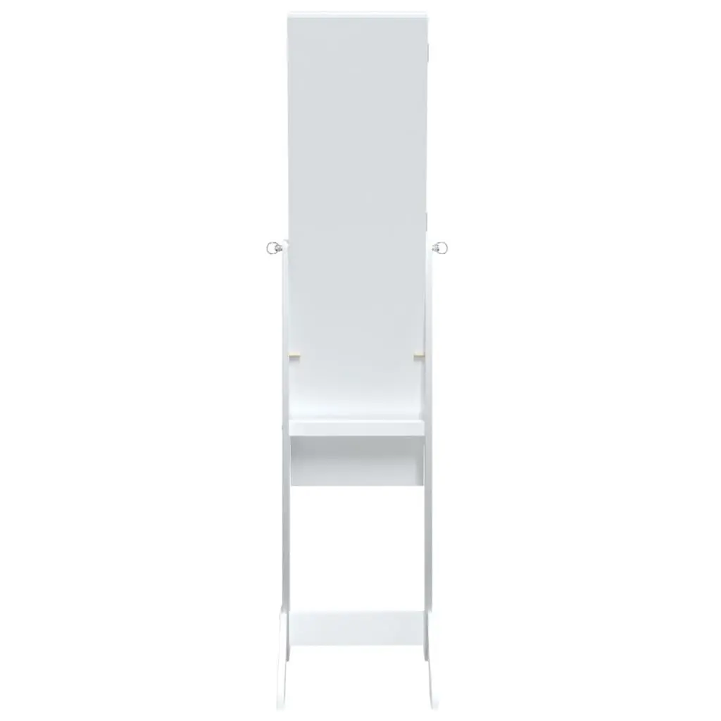 Floor Mirror White Engineered Wood Storage 34x37x146cm for Bedroom Hallway Dressing Room