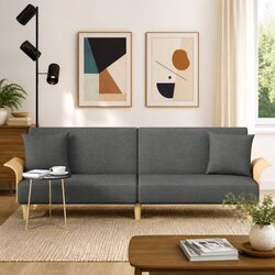 Practical Grey Sofa Bed with Armrests for Everyday Use