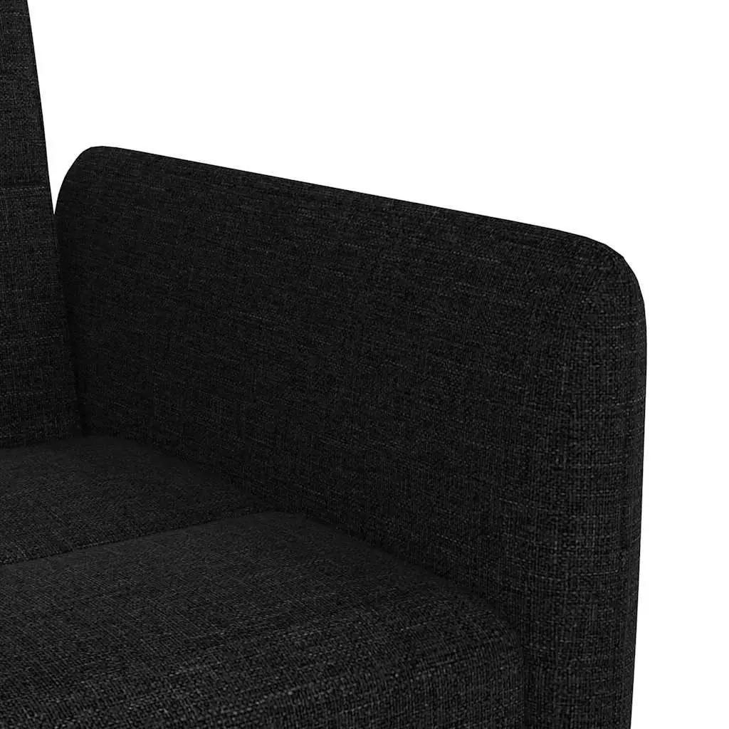 Sofa Bed Black Fabric Adjustable Backrest Cup Holders Tea Table USB Charging