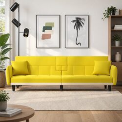 Sofa Bed for Everyday Use with USB Ports and Cup Holders