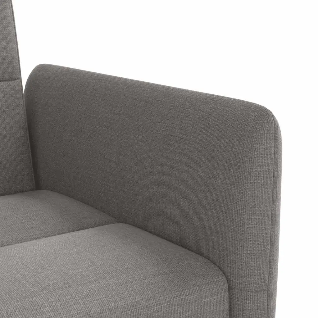 Sofa Bed Adjustable Backrest Plywood Frame Taupe Fabric