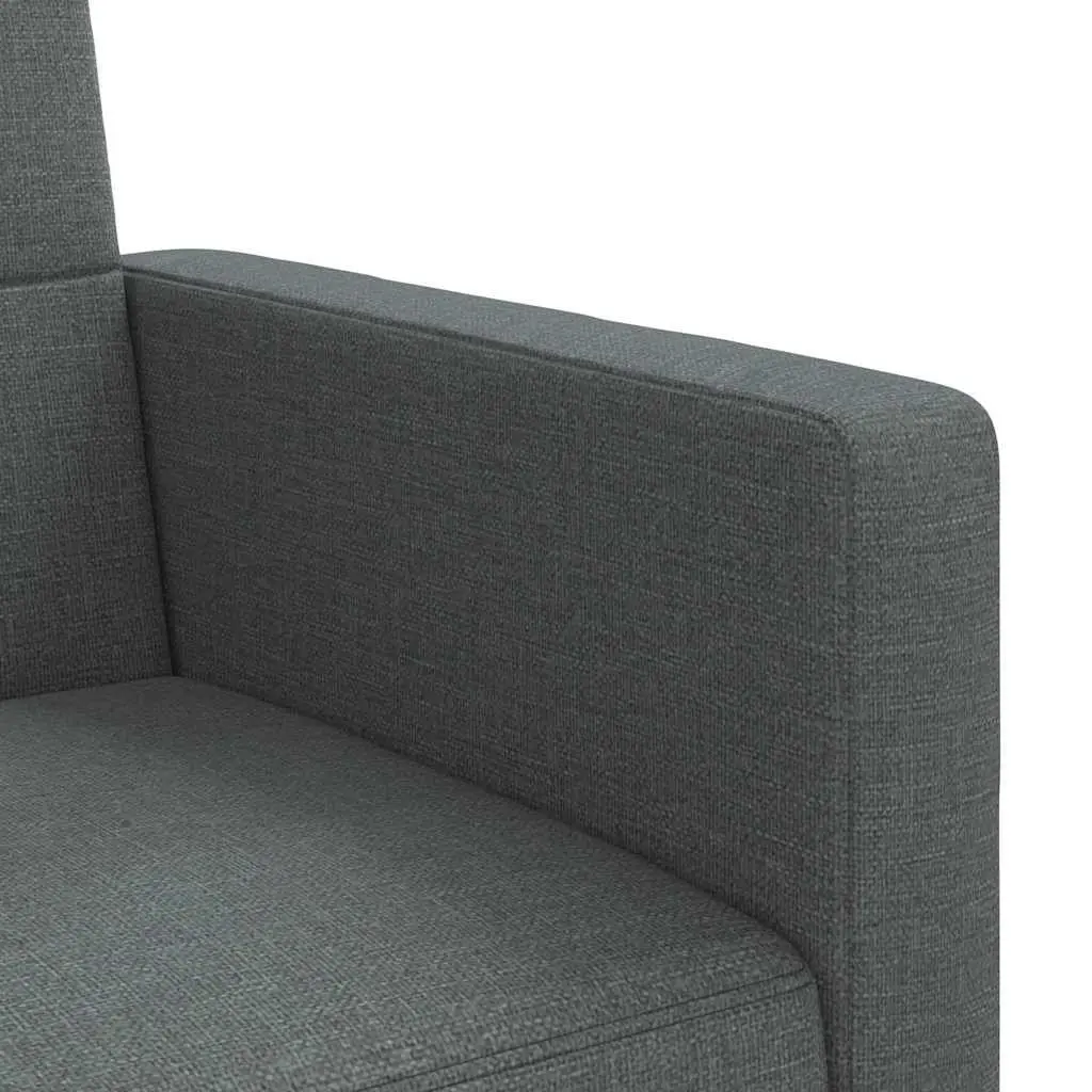 Grey Fabric Sofa Bed with Cushions Adjustable Backrest for Living Room and Guest Accommodation
