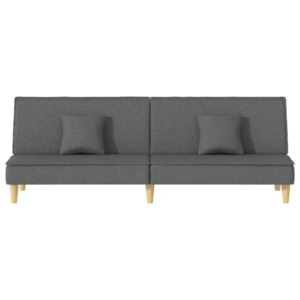 Sofa Bed Fabric Grey Adjustable Backrest Sleeper Couch