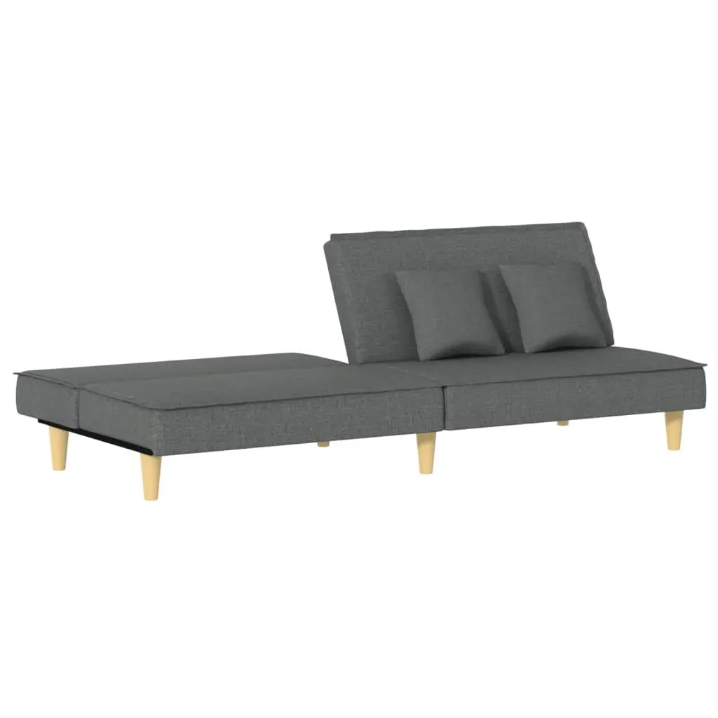 Sofa Bed Fabric Grey Adjustable Backrest Sleeper Couch