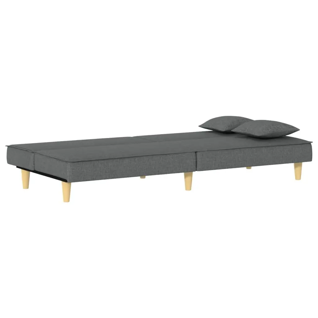 Sofa Bed Fabric Grey Adjustable Backrest Sleeper Couch