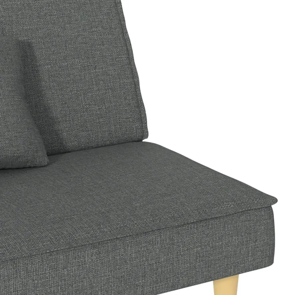 Sofa Bed Fabric Grey Adjustable Backrest Sleeper Couch
