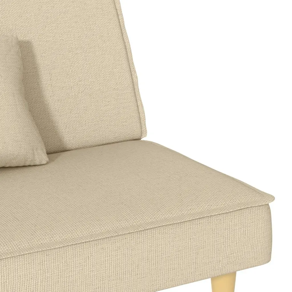 Sofa Bed Fabric Cream Adjustable Backrest Sleeper Couch