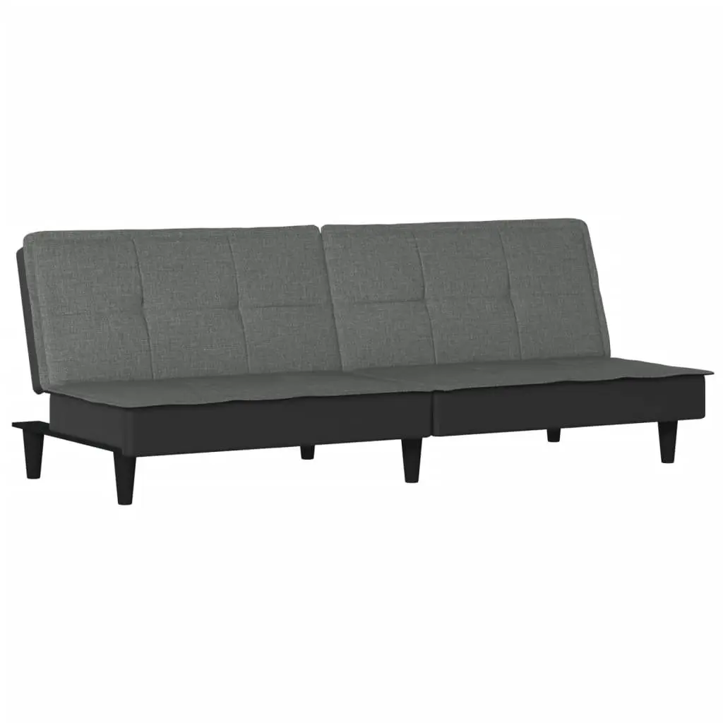 Sofa Bed Fabric Grey Adjustable Backrest Sleeper Couch