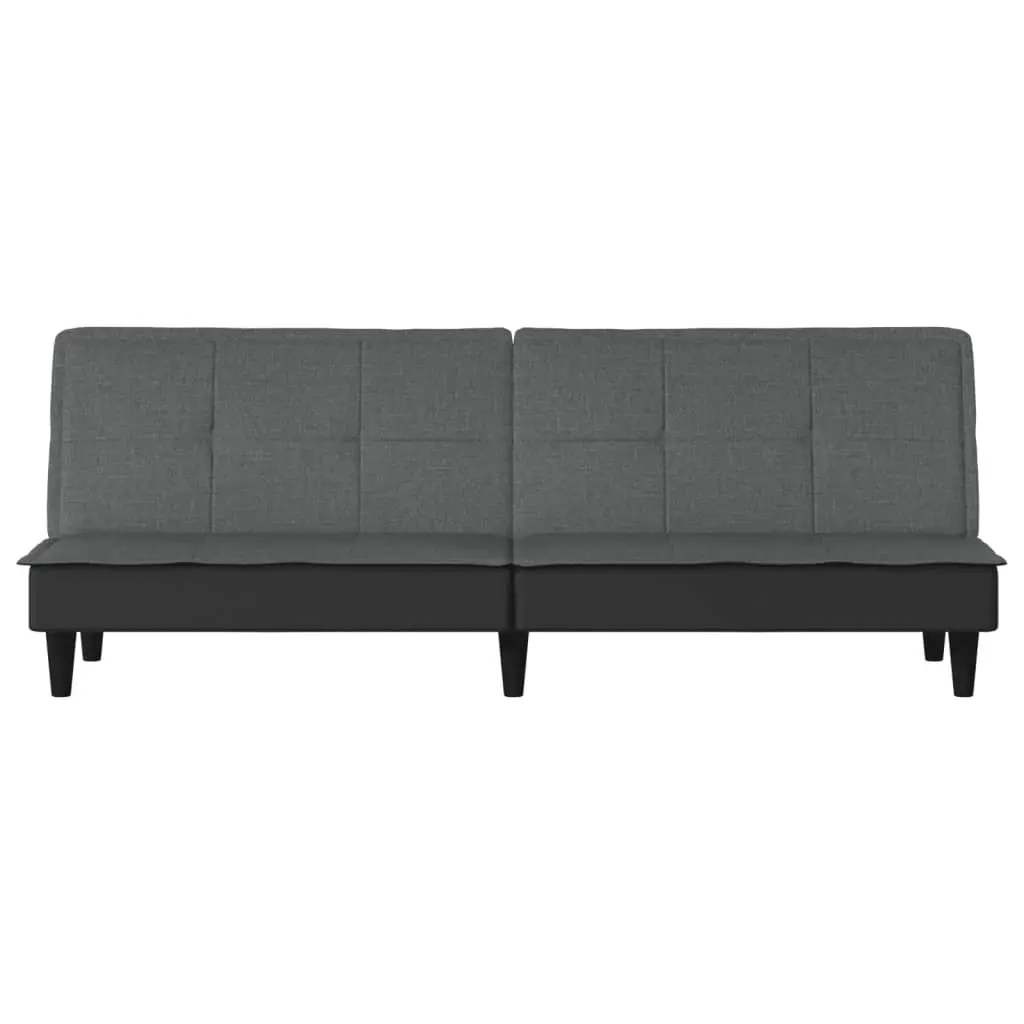 Sofa Bed Fabric Grey Adjustable Backrest Sleeper Couch