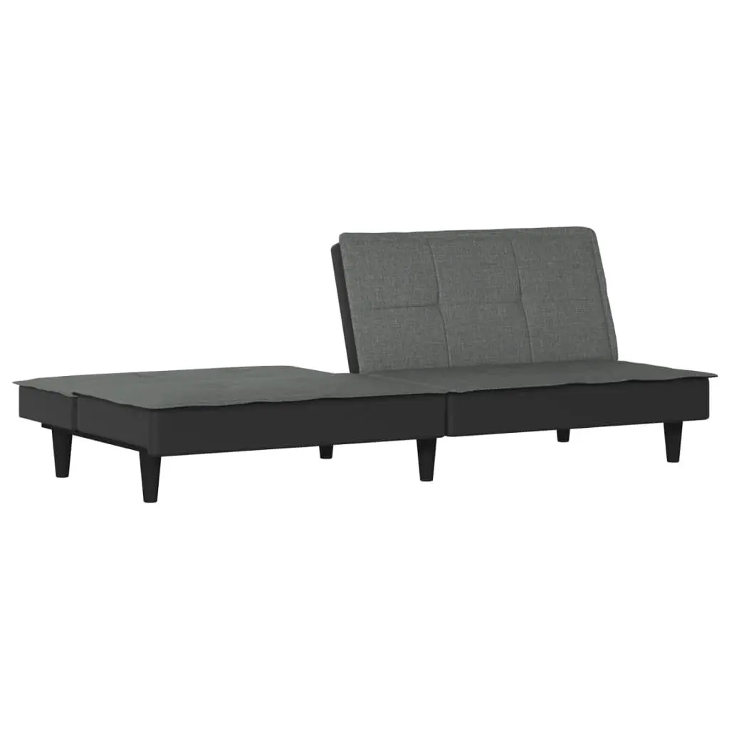 Sofa Bed Fabric Grey Adjustable Backrest Sleeper Couch