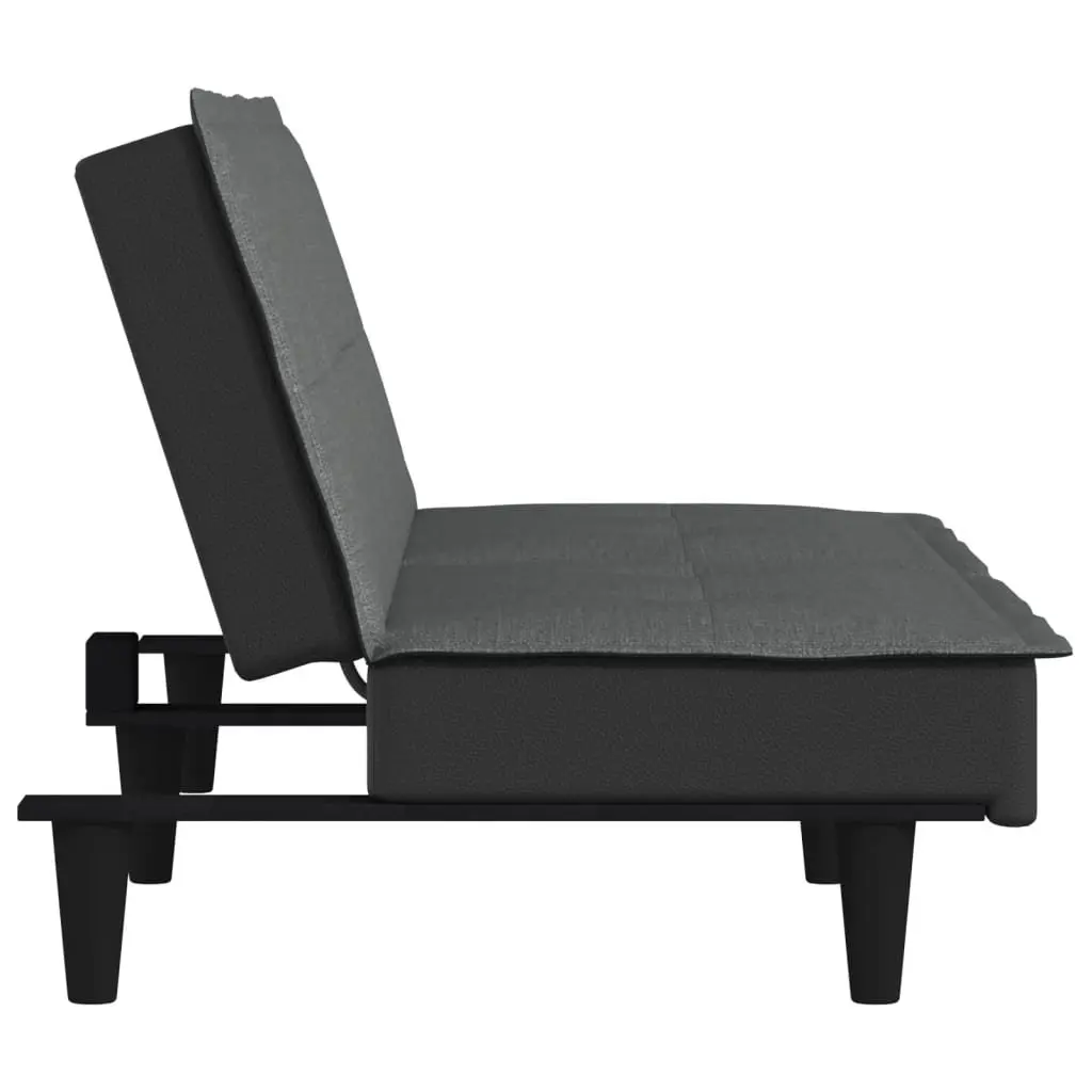 Sofa Bed Fabric Grey Adjustable Backrest Sleeper Couch