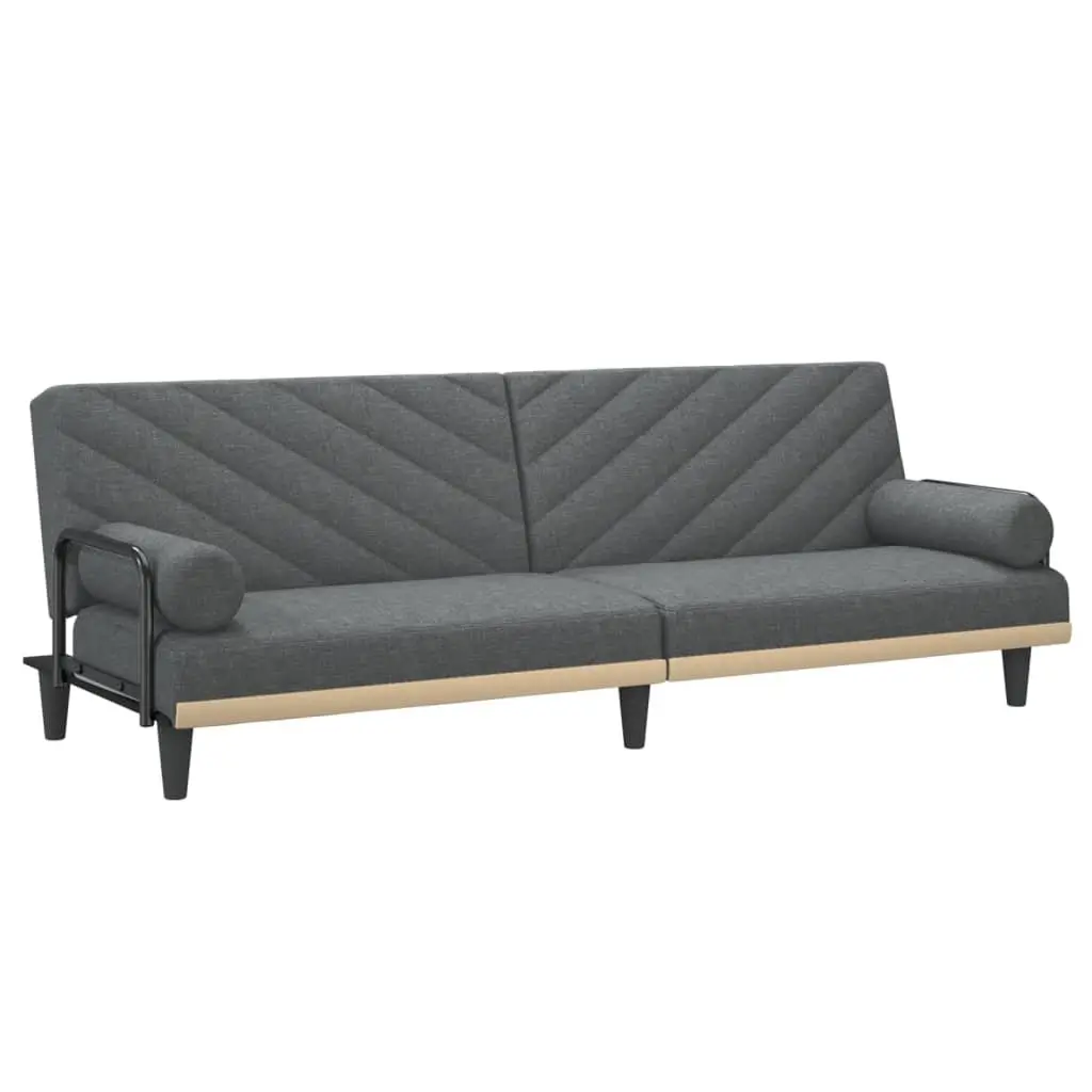 Grey Sofa Bed with Armrests for Home Use