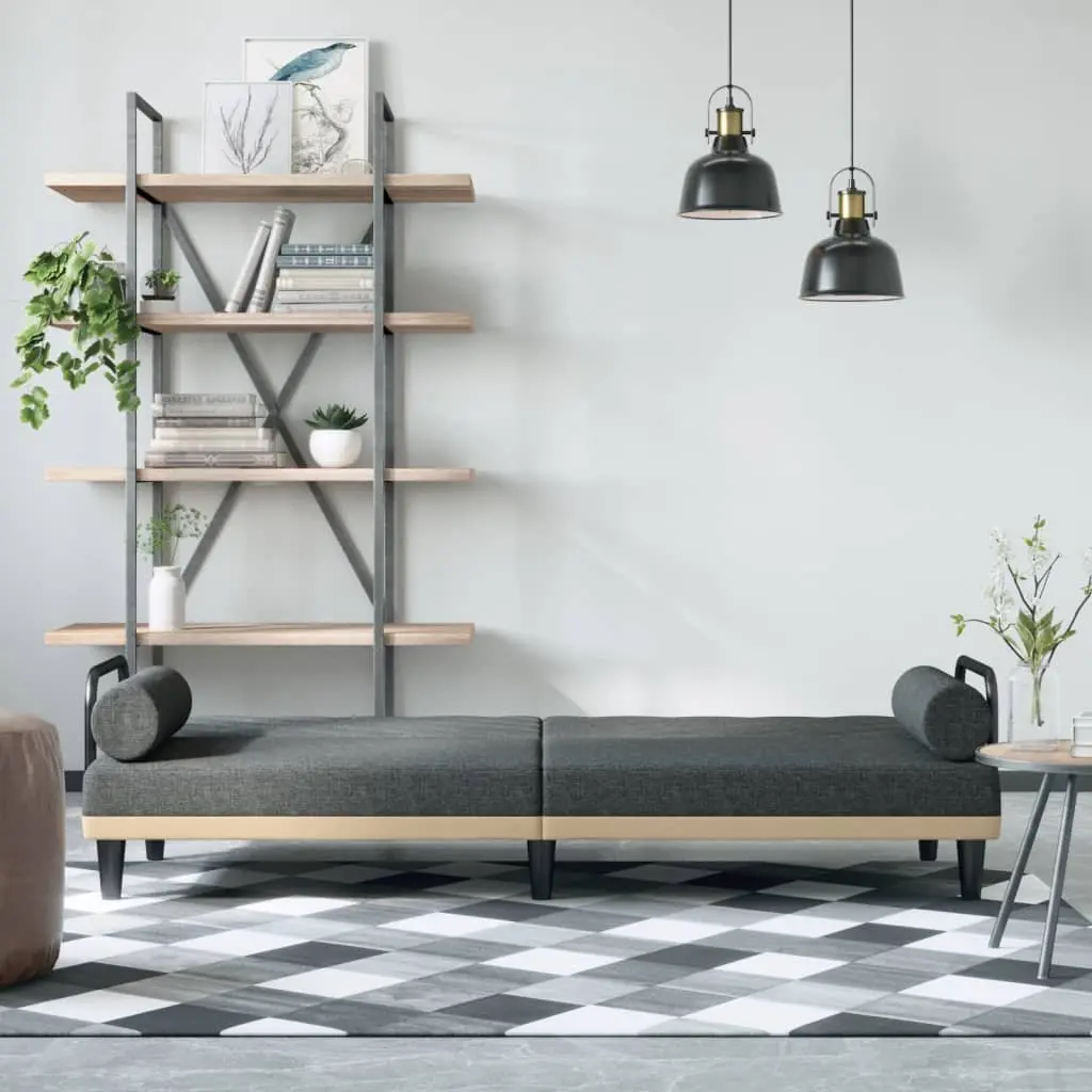 Grey Sofa Bed with Armrests for Home Use