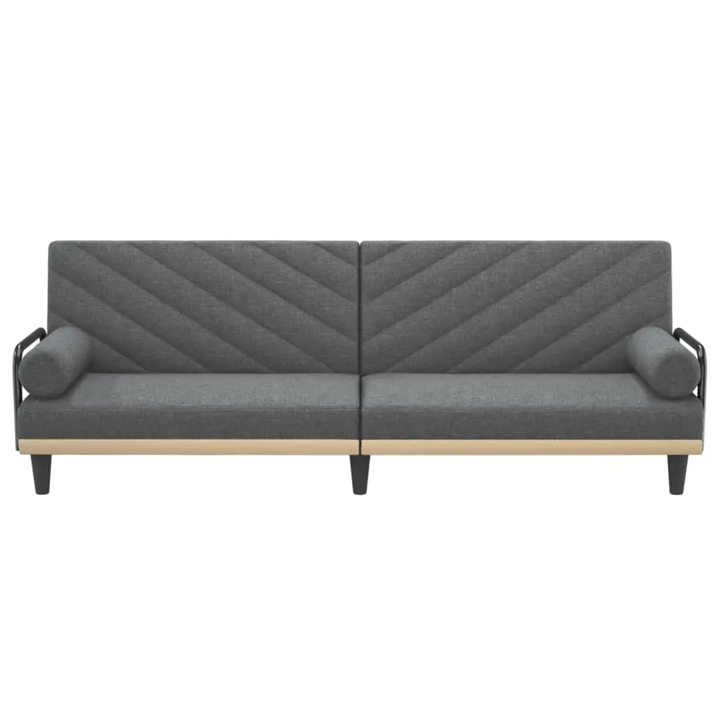 Grey Sofa Bed with Armrests for Home Use