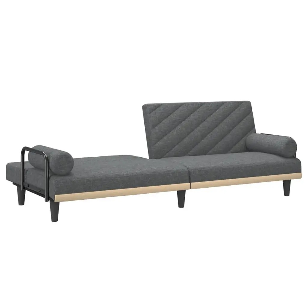 Grey Sofa Bed with Armrests for Home Use