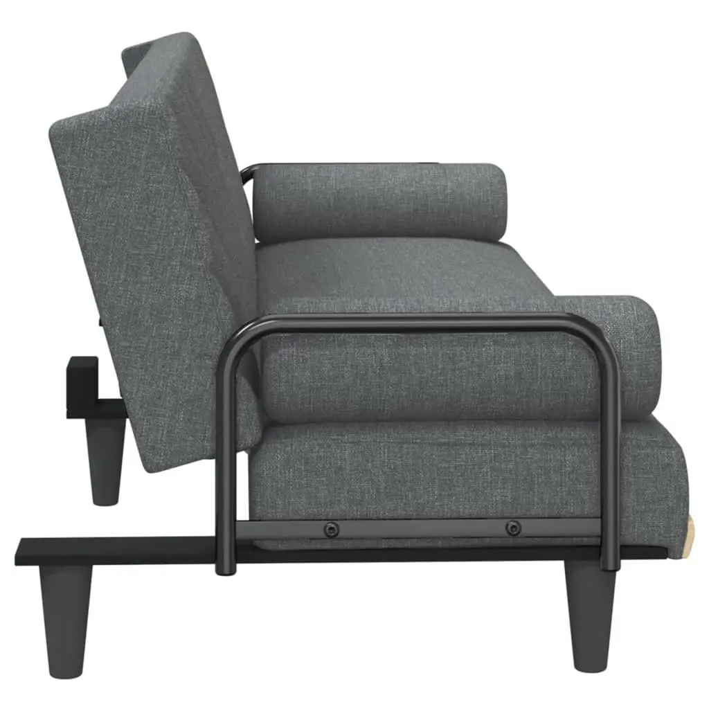 Grey Sofa Bed with Armrests for Home Use