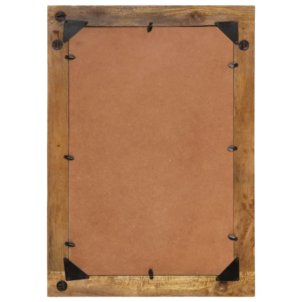 Wall-Mounted Mirror 70x50 cm Solid Mango Wood Frame Glass Bedroom Hallway Decor