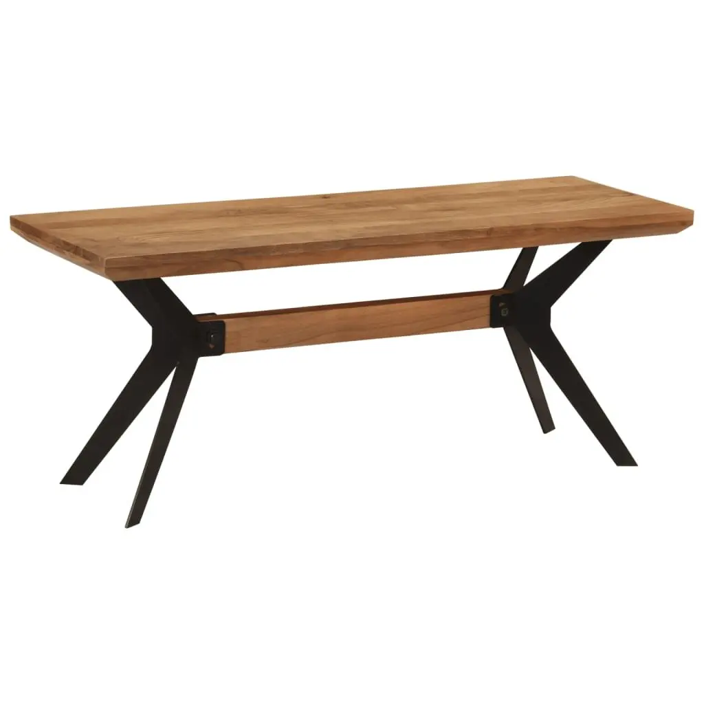 Dining Bench Solid Acacia Wood and Steel 110x40x46 cm Brown