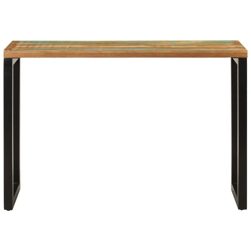 Console Table Solid Reclaimed Wood 110x35x75 cm Multicolour Iron Frame Hall Entryway Accent Furniture