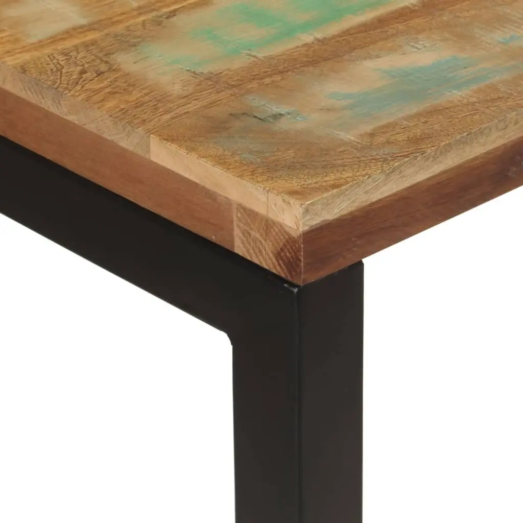 Console Table Solid Reclaimed Wood 110x35x75 cm Multicolour Iron Frame Hall Entryway Accent Furniture
