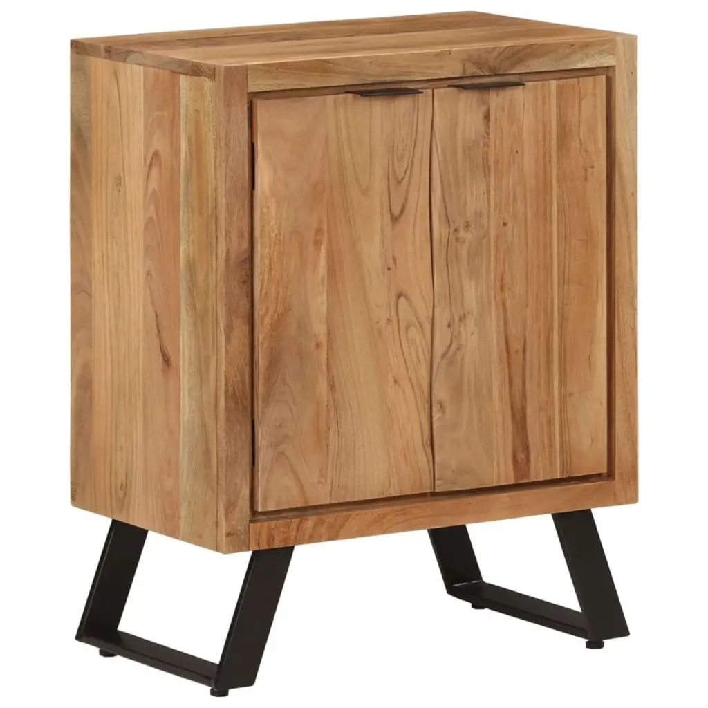 Solid Wood Sideboard Storage Cabinet 2 Doors Brown Acacia Living Room Furniture