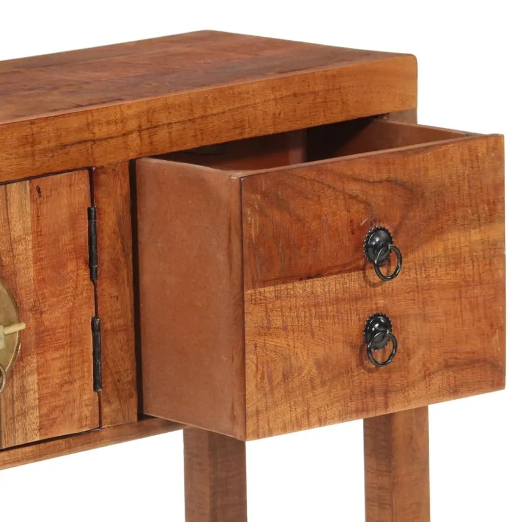 Console Table Solid Acacia Wood 120x32x80cm Brown with Storage Drawers