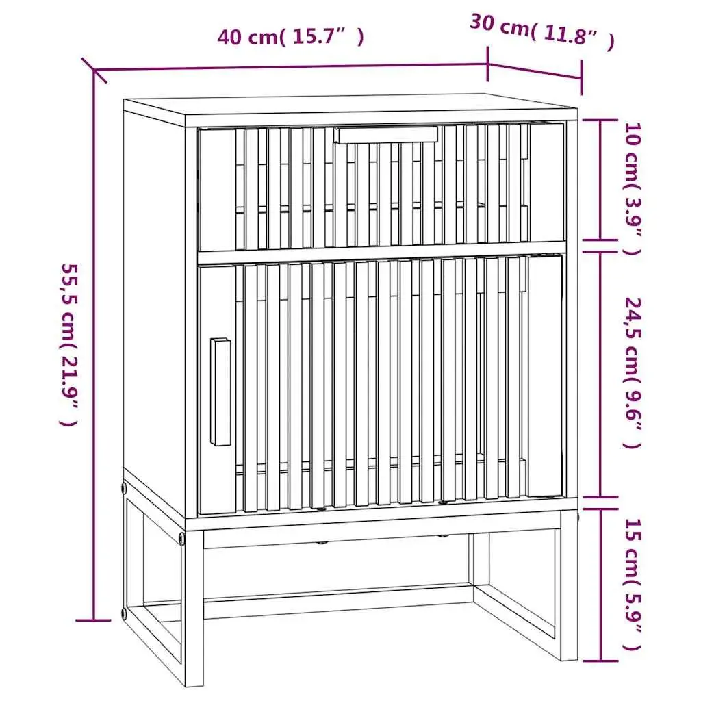 Bedside Cabinets Engineered Wood 40 x 30 x 55.5 cm Brown 2 pcs