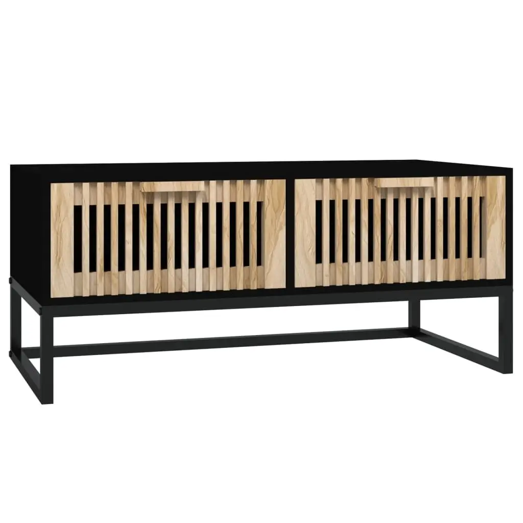 Black Coffee Table with Two Organizing Drawers