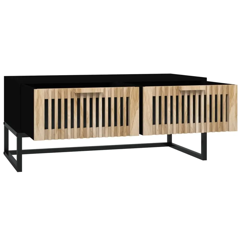 Black Coffee Table with Two Organizing Drawers