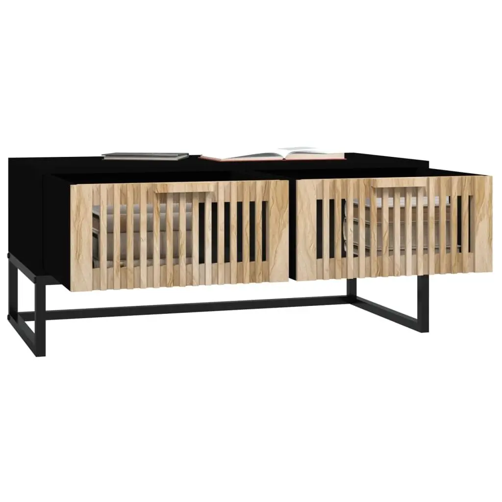 Black Coffee Table with Two Organizing Drawers