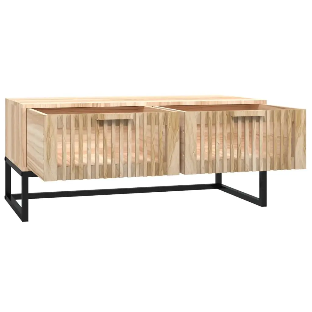 Coffee Table Engineered Wood Brown with Storage Drawers 80 x 40 x 35 cm