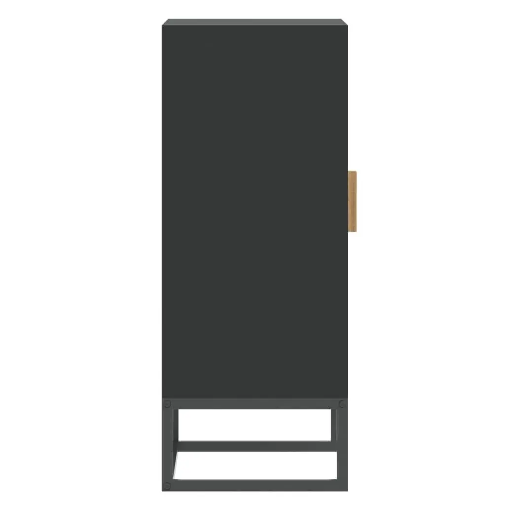 Sideboard Cabinet Black Engineered Wood 60cm Wide 30cm Deep 75cm High for Living Room and Hallway Storage