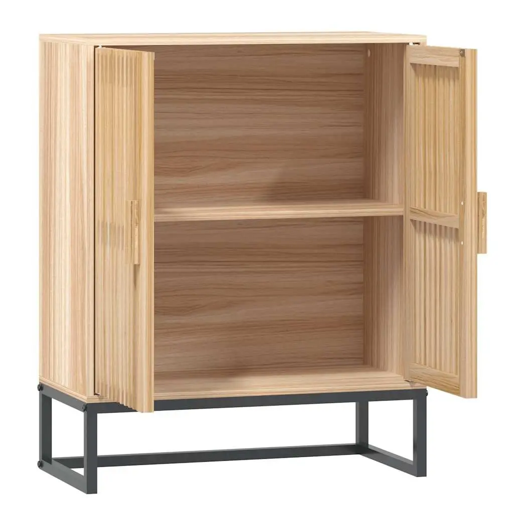 Sideboard Storage Cabinet Engineered Wood 60x30x75cm Brown with Iron Legs