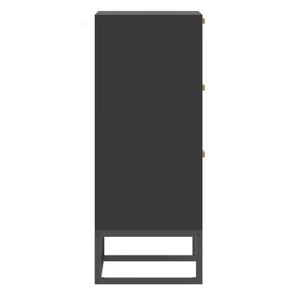 Sideboard Storage Cabinet Black 60x30x75cm Engineered Wood Drawers Furniture